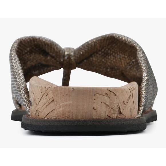 Brand New White Mountain Footbeds Women's 8.5M Gold Glitter Slip On Sandals - Picture 6 of 10